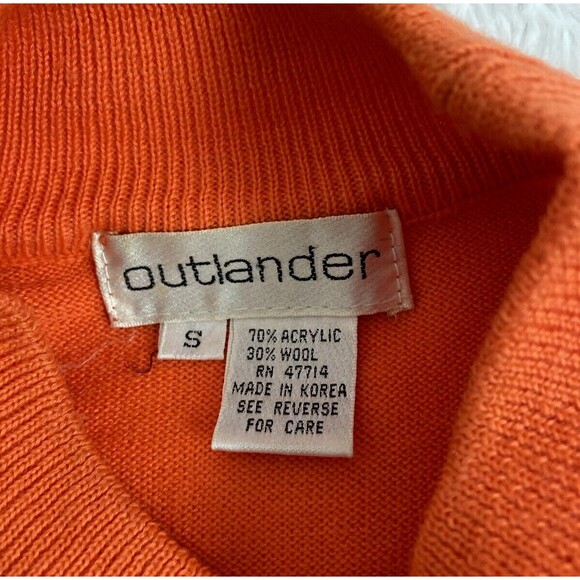Outlander Mock Neck Sweater Women’s Size S Orage Wool Blend Oversized Casual - Picture 12 of 12